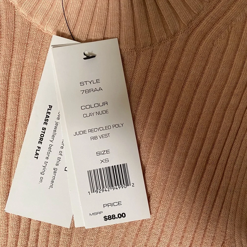 French Connection Judie Ribbed Vest NWT Sz S - Picture 4 of 4